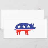 Carte Mascotte de cochon du Parti politique (Devant / Derrière)