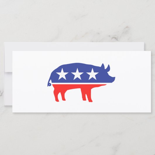 Carte Mascotte de cochon du Parti politique (Devant)