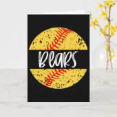 Carte Mascotte de l'équipe de softball Bears Esprit scol (Fleur jaune)