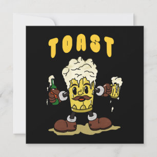 Carte Mascotte de toast de bière