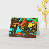 Carte Masculine Brown Abstrait coloré moderne vierge (Fleur jaune)