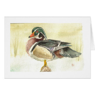 Carte masculine de canard en bois