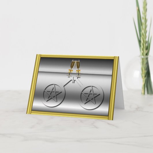 Carte masculine gaie de fiançailles de Wiccan de (Devant)