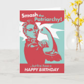 Carte Mash Patriarchy Funny Feminist Birthday Card (Fleur jaune)