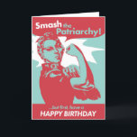 Carte Mash Patriarchy Funny Feminist Birthday Card<br><div class="desc">La couverture de la carte dit tout,  et l'intérieur est vide pour votre message personnel! Vous pouvez également ajouter un message à l'aide du bouton "Modifier la conception". Un design vintage ludique et rebelle en vert menthe et rouge foncé.</div>