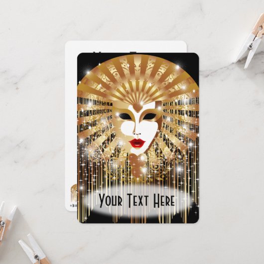 Carte Mask de la Fête du Venice Carnival (Devant/Arrière en situation)