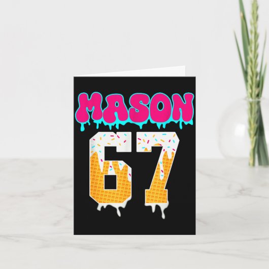 Carte Mason 67 Glace Drôle Goutte Crème Glacée Baseball (Devant)