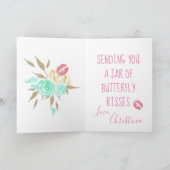 Carte Mason fleur de jarre et baiser papillon mignon rus (Intérieur)