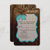 Carte Mason Jar 3,5x5 R.S.V.P. Initiales de boîte (Devant / Derrière)