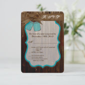 Carte Mason Jar 3,5x5 R.S.V.P. Initiales de boîte (Debout devant)