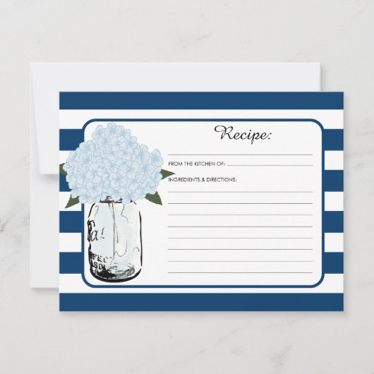 Carte Mason Jar et Blue Hydrangea Bloom Recette (Devant)