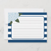 Carte Mason Jar et Blue Hydrangea Bloom Recette (Dos)