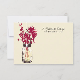 Carte Mason Jar et Fleur sauvage Recette Card