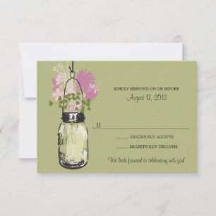 Carte Mason Jar et Fleur sauvage RSVP