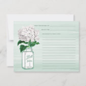 Carte Mason Jar & Hydrangea Mint Green Recette Car (Devant)