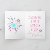 Carte Mason jarre fleur papillon baiser mignonette lèvre (Intérieur)