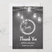 Carte Mason Merci noir blanc Mariage (Devant)