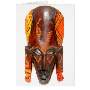 carte masque africaine en bois