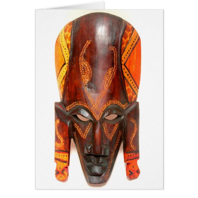 carte masque africaine en bois (Devant)
