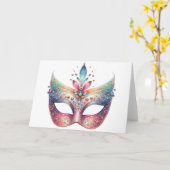 Carte Masque Colorée étonnante (Fleur jaune)