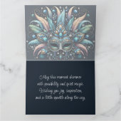 Carte Masque de bijoux à plumes de masquerade boho (Intérieur)