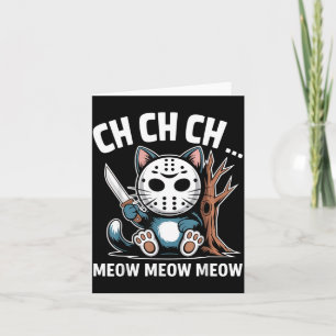 Carte Masque de chat Ch Ch Ch Meow Meow Drôle d'Hallowee