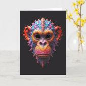 Carte Masque de chimpanzé orné (Fleur jaune)