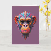Carte Masque de chimpanzé orné (Fleur jaune)