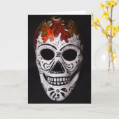 Carte Masque de crâne de feuille (Fleur jaune)