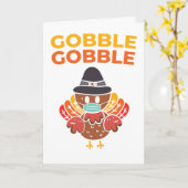 Carte Masque de dinde drôle de Thanksgiving Gobble Gobbl (Fleur jaune)