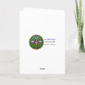 Carte Masque de Jester Mardi Gras Vert Pourpre Doré (Dos)