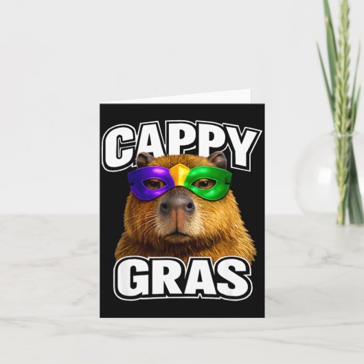 Carte Masque de mardi gras drôle capybara mème (Devant)