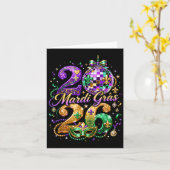 Carte Masque de perles de Mardi Gras Création de défilé (Fleur jaune)