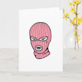 Carte Masque de ski rose (Fleur jaune)