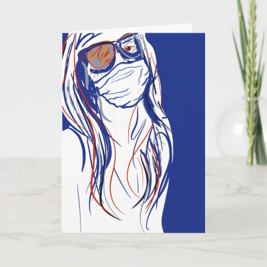 Carte masque faciale blues (Devant)