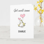 Carte masque girafe mignon aller bien bientôt enfant (Fleur jaune)