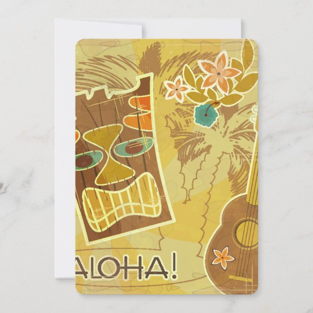Carte Masque Hawaïen Tiki (Devant)