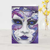Carte Masque pourpre de carnaval par PSOVART (Fleur jaune)