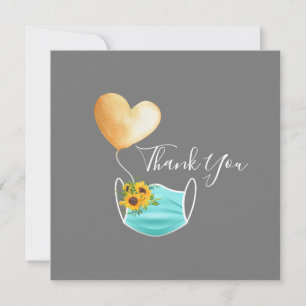 Carte Masque Visage & Fleurs Merci