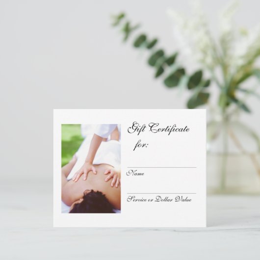 Carte Masquer le certificat cadeau (Debout devant)