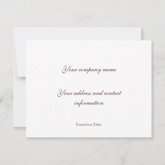 Carte Masquer le certificat cadeau (Dos)