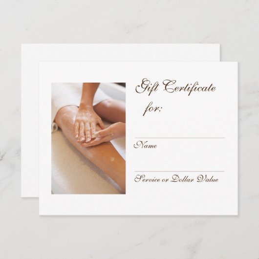 Carte Masquer le certificat cadeau (Devant / Derrière)