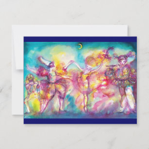 Carte MASQUERADE, Mardi Gras Masques, Danse, Musique