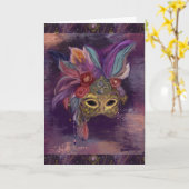 CARTE MASQUERADE VENISE ART (Fleur jaune)