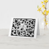 Carte Masques de drame, coeurs, clés, un labyrinthe.  (Fleur jaune)