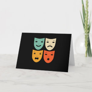 Carte Masques de théâtre vintage actrice de théâtre dram