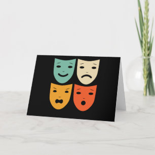 Carte Masques de théâtre vintage actrice de théâtre dram
