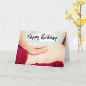 Carte Massage thaïlandais Joyeux anniversaire à la clien (Fleur jaune)