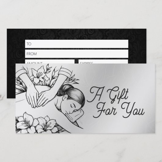 Carte Massage Thérapie Guérison Mains Énergie Spa Bien-ê (Devant / Derrière)