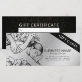 Carte Massage Thérapie Guérison Mains Énergie Spa Bien-ê (Devant / Derrière)